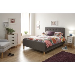 Ashbourne 4FT6 Double 135cm Ottoman Dark Grey Lift Up Storage Bed