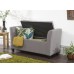 Verona Fabric Window Seat with Ottoman Storage Lift Up Grey