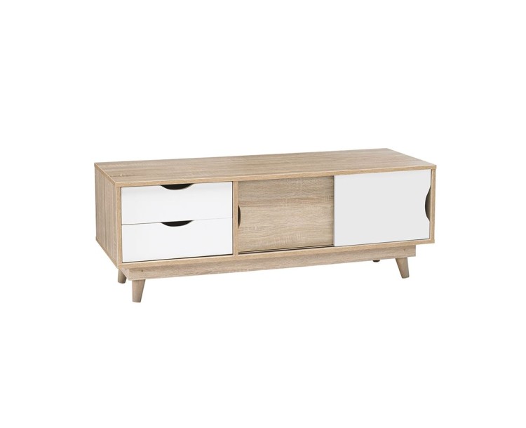 Scandi Oak White Compact TV Unit Living Room