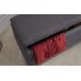 Dark Charcoal Grey Secreto Hopsack Fabric Lift Up Ottoman Storage Bench