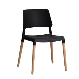 Riva Black Minimal Design Chair Pack of 2