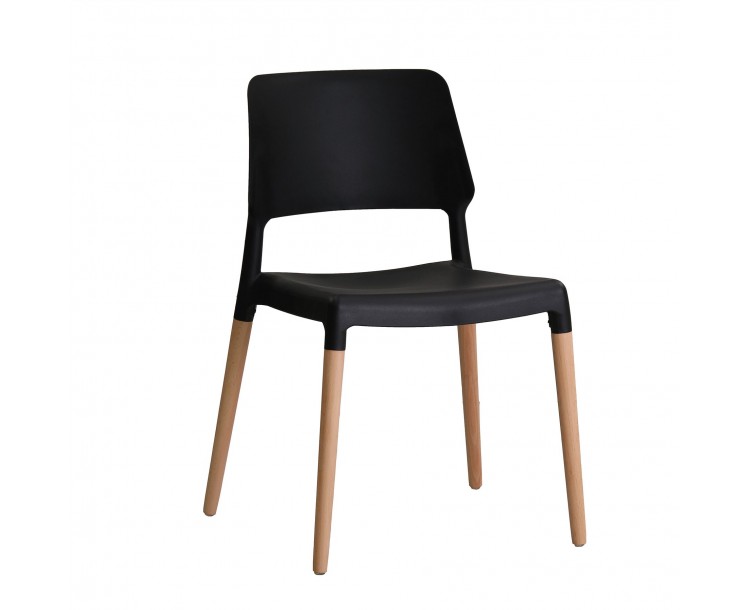Riva Black Minimal Design Chair Pack of 2