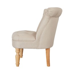 Charlotte Beige Fabric Rolled Top Chair