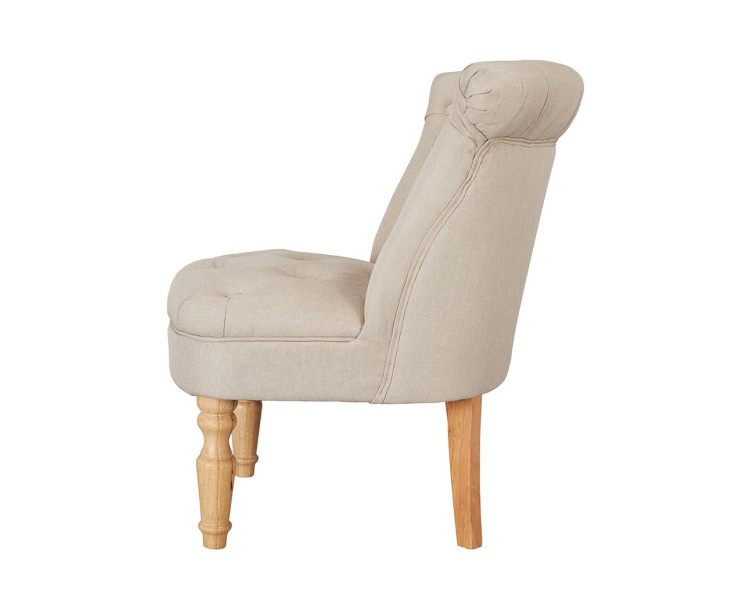 Charlotte Beige Fabric Rolled Top Chair