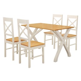 Normandy White Traditional Wood Dining Set