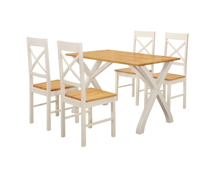 Normandy White Traditional Wood Dining Set