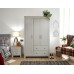 Lancaster 3 Door 2 Drawer Wardrobe Bedroom Furniture Grey