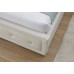 White Hollywood Faux Leather 3FT Single 90cm Ottoman End Lift Up Bed Frame
