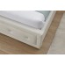 White Hollywood Faux Leather 3FT Single 90cm Ottoman End Lift Up Bed Frame