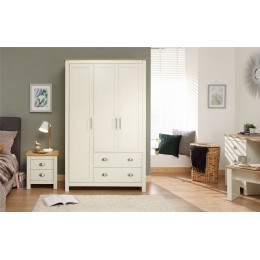 Lancaster 3 Door 2 Drawer Wardrobe Bedroom Furniture Cream