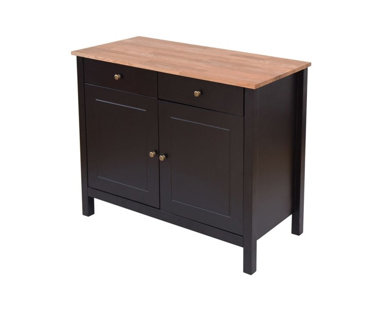 Copenhagen Sideboard 2 Doors & 2 Drawers Black Frame-Oiled Wood