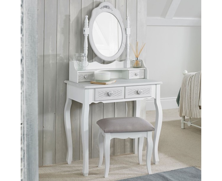 Brittany Dressing Table Base White-Grey