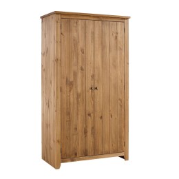 Havana Pine Aztec Wax Finish 2 Door Wardrobe