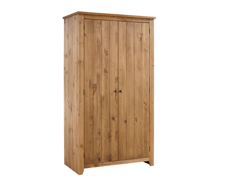 Havana Pine Aztec Wax Finish 2 Door Wardrobe