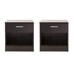 Pair of Ottawa Black Bedside Table Cabinet