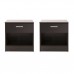 Pair of Ottawa Black Bedside Table Cabinet