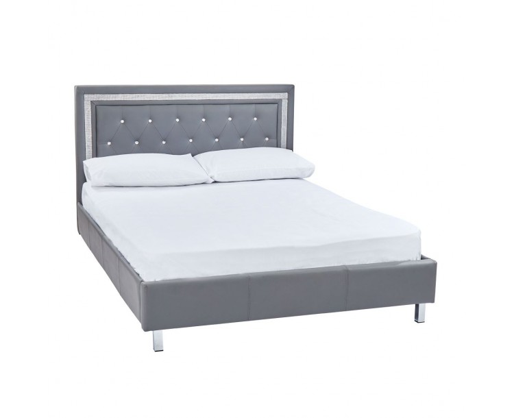 Crystalle 5FT Kingsize Bed Grey
