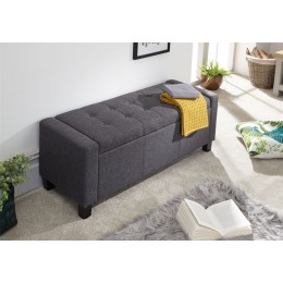 Charcoal Grey Fabric Verona Ottoman Storage Bench Box