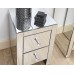 Mirrored 2 Drawer Slim Chest Clear Glass Bedroom Furniture