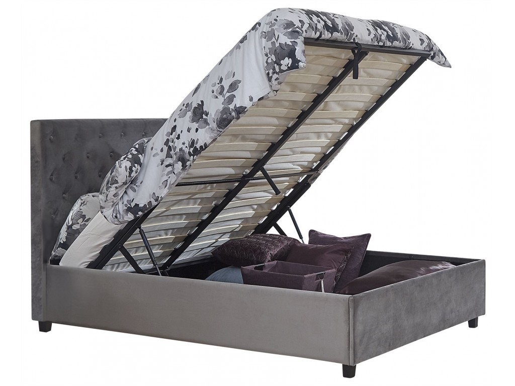 Grey Utah 5ft Kingsize 150cm End Lift Storage Ottoman Bed Frame