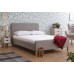 Light Grey Hopsack Fabric Ashbourne 5FT Kingsize 150cm Bed
