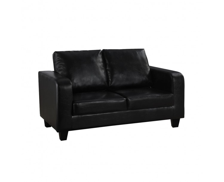 Sofa in A Box Black Faux Leather