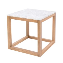 Harlow End Table Oak-White Marble Top