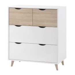 Stockholm 4 Drawer Chest White-Oak