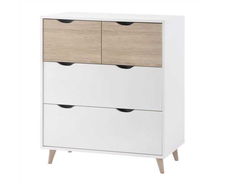 Stockholm 4 Drawer Chest White-Oak