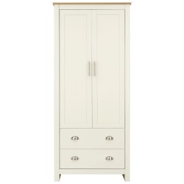 Lancaster 2 Door 2 Drawer Wardrobe Bedroom Furniture Cream
