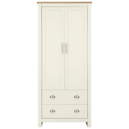 Lancaster 2 Door 2 Drawer Wardrobe Bedroom Furniture Cream