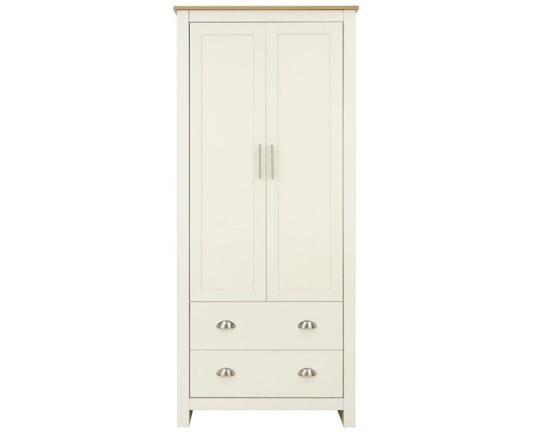 Lancaster 2 Door 2 Drawer Wardrobe Bedroom Furniture Cream