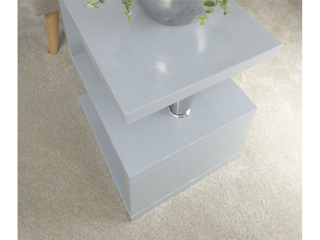 Polar High Gloss LED Side Table Grey