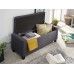 Charcoal Grey Fabric Verona Ottoman Storage Bench Box