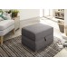 Charcoal Grey Hopsack Dauphine Square Lift Up Storage Footstool