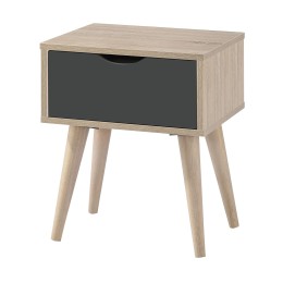 Scandi Oak Matt Foil Finish Lamp Table Grey