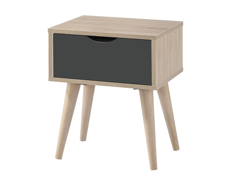 Scandi Oak Matt Foil Finish Lamp Table Grey