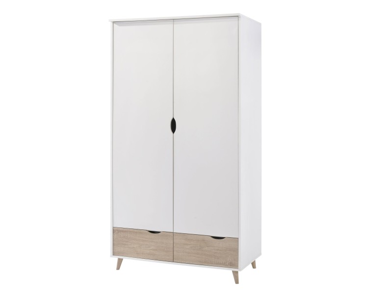 Stockholm 2 Door Wardrobe White-Oak