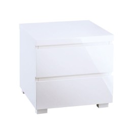 Puro White Contemporary 2 Drawer Bedside