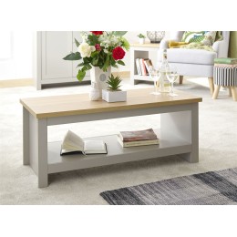 Lancaster Living Room Coffee Table with Shelf Grey