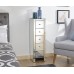 Mirrored 5 Drawer Slim Chest Clear Glass Bedroom Furniture