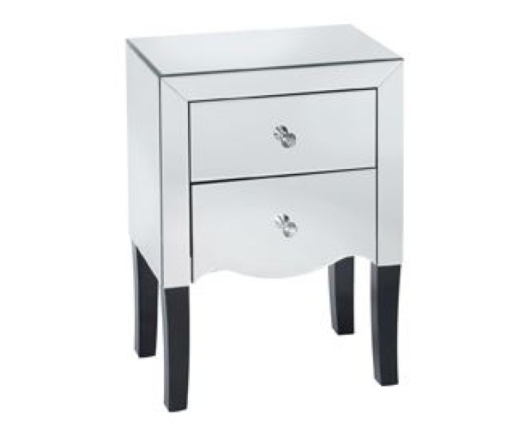 Valentina 2 Door Mirrored Bedside Cabinet