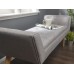 Milan Upholstered Bench Grey Hopsack