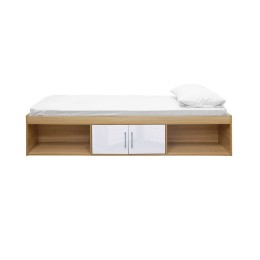 Dakota Oak White High Gloss Contemporary Cabin Bed