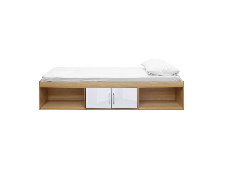 Dakota Oak White High Gloss Contemporary Cabin Bed