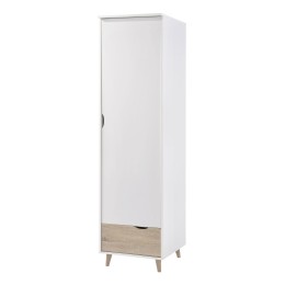 Stockholm 1 Door Wardrobe White-Oak