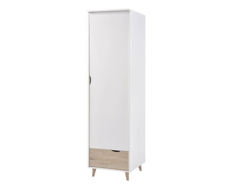 Stockholm 1 Door Wardrobe White-Oak