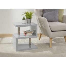 Polar High Gloss LED Side Table Grey