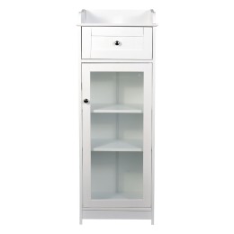 Alaska White Glass Tall Storage Cabinet