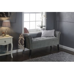 Grey Chenille Balmoral Lift Up Window Seat Storage